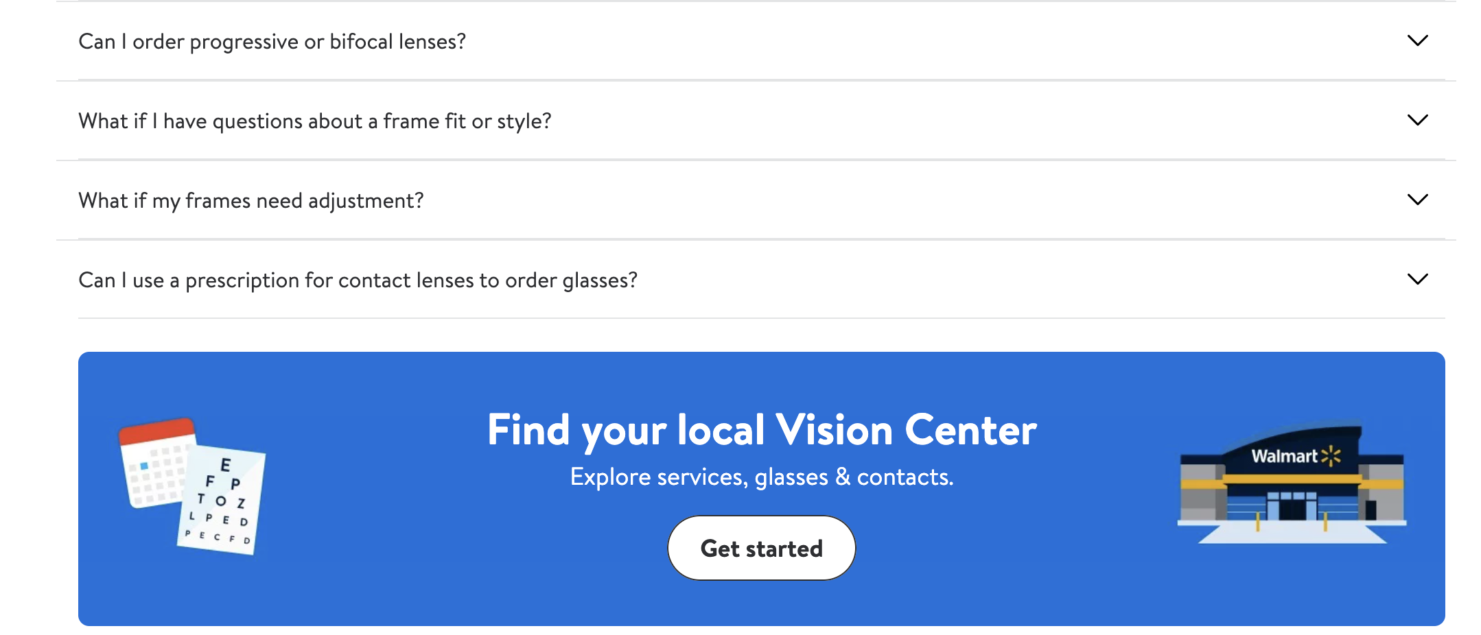 ways to make an appointment at Walmart vision center